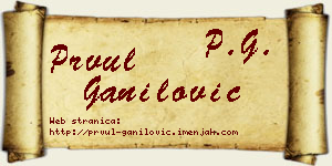 Prvul Ganilović vizit kartica